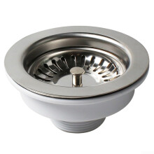 Stainless Steel Kitchen Sink Strainer 114mm Basket with Flange Prevents Drain Clogging