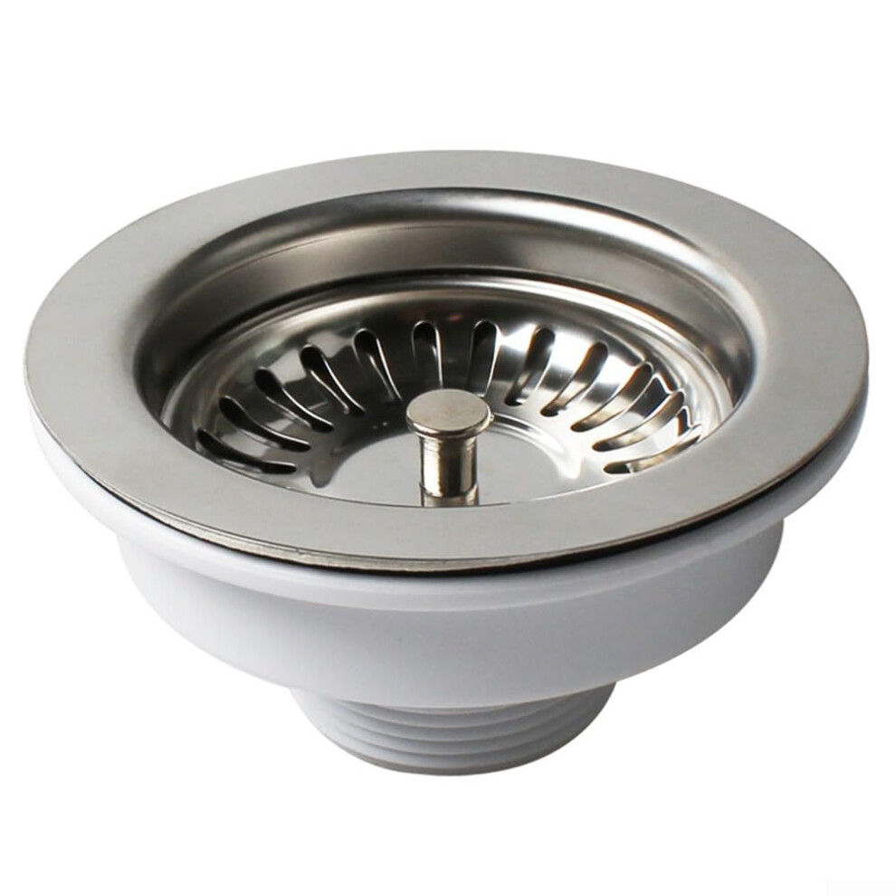 Stainless Steel Kitchen Sink Strainer 114Mm Basket With Flange Prevents Drain Clogging 9189345519314