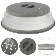 Microwave Splatter Cover with Handle, Collapsible Vented Lid for Plates and Bowls (1Pc)