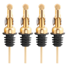Vertedores de Acero Inoxidable Ponderados, Boquilla Dispensadora de Aceite de Oliva con Tapa AutomáTica, Boquillas de Vertido de Vinagre BalsáMico 4