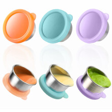 Contenitori per Condimenti per Insalata 3 Pezzi da 50 Ml da Asporto, Contenitori per Condimenti nel Acciaio Inossidabile con Coperchi nel Silicone per