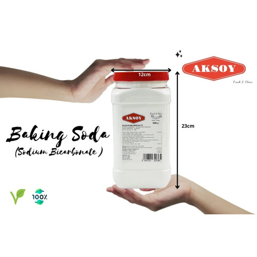 Aksoy Baking Soda 3KG JAR PACK  Pure Sodium Bicarbonate Powder with Highest 2