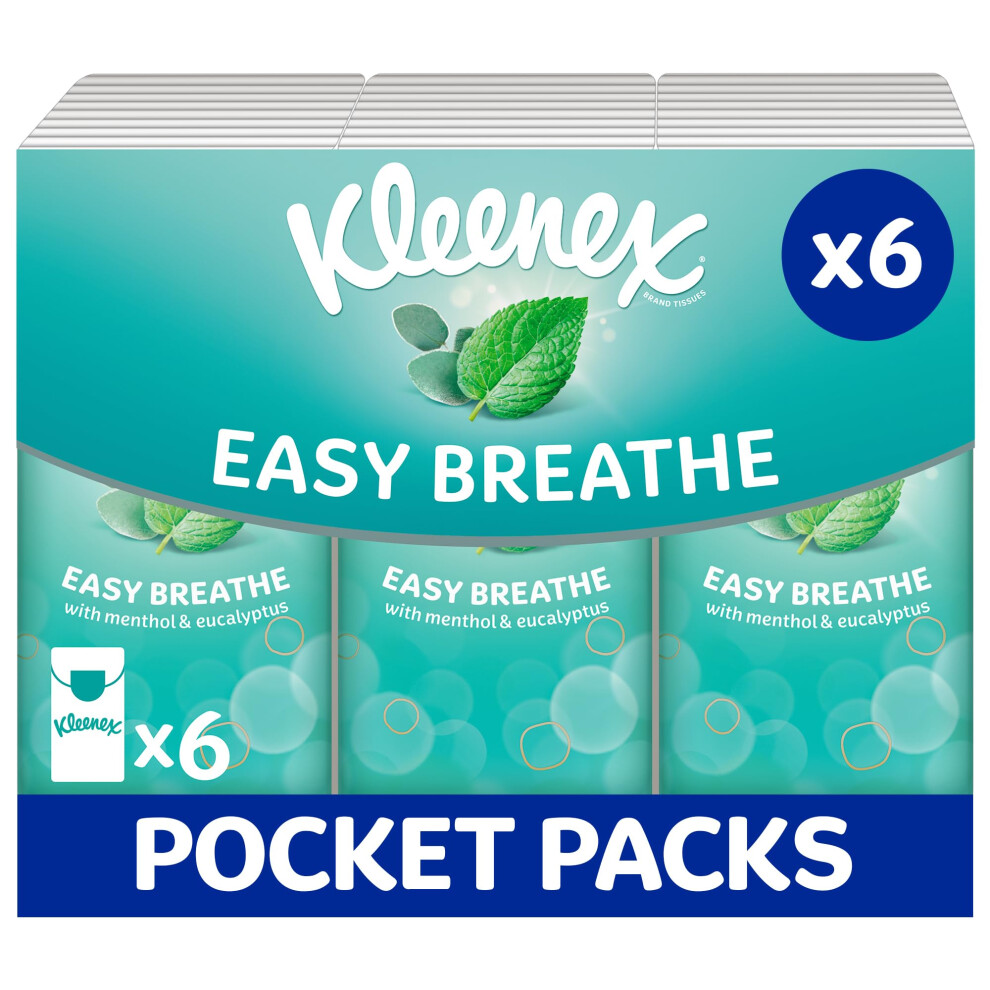 Kleenex Easy Breathe Travel Pocket Tissues Natural Menthol And Eucalyptus