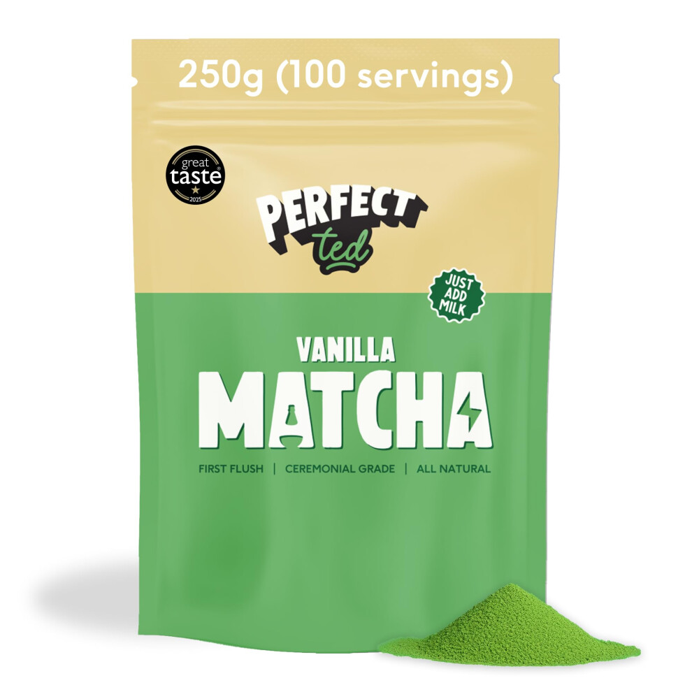 Perfect Ted Perfectted Vanilla Bean Matcha Powder Ceremonial Grade Japanese Bulk Pack P