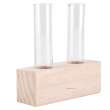 Hydroponic Magic, Pflanzenvermehrungsstation mit elegantem Glasrohr und Holzständer, für pflegeleichte Pflanzen, als Dekoration für Zuhause oder