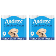 Andrex Complete Clean Toilet Tissue 9 Rolls Previously Andrex Classic Clean