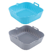 2Pcs Large Air Fryer Silicone Liner Pot Reusable Air Fryer Basket Heat Resistant Non-Stick Air Fryer Liners Mats Bowl