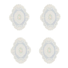 Confezione da 4 Tovagliette in Pizzo Retrò, Centrini All'Uncinetto Francesi, Tovagliette Ricamate a Mano, Tovagliette Beige 12 X 16 Pollici