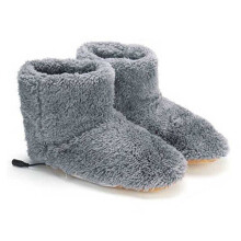 Scarpe Riscaldanti USB Invernali Scarpe Elettriche Tappetino Riscaldante Peluche Calde Pantofole Elettriche Piedi Solette Riscaldate Grigio