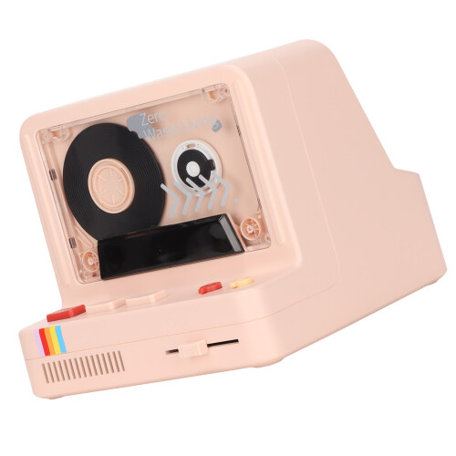 Pink Bluetooth Tape Player with 5 Light Modes & Multi Play Options