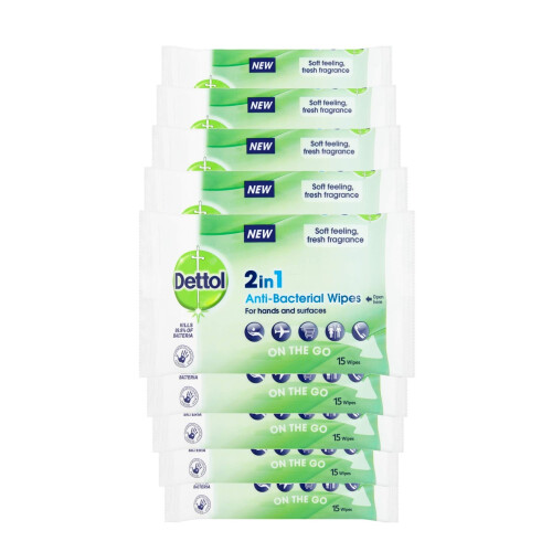 Dettol Dettol Antibacterial Hand Wipes, Fresh Scented, 135