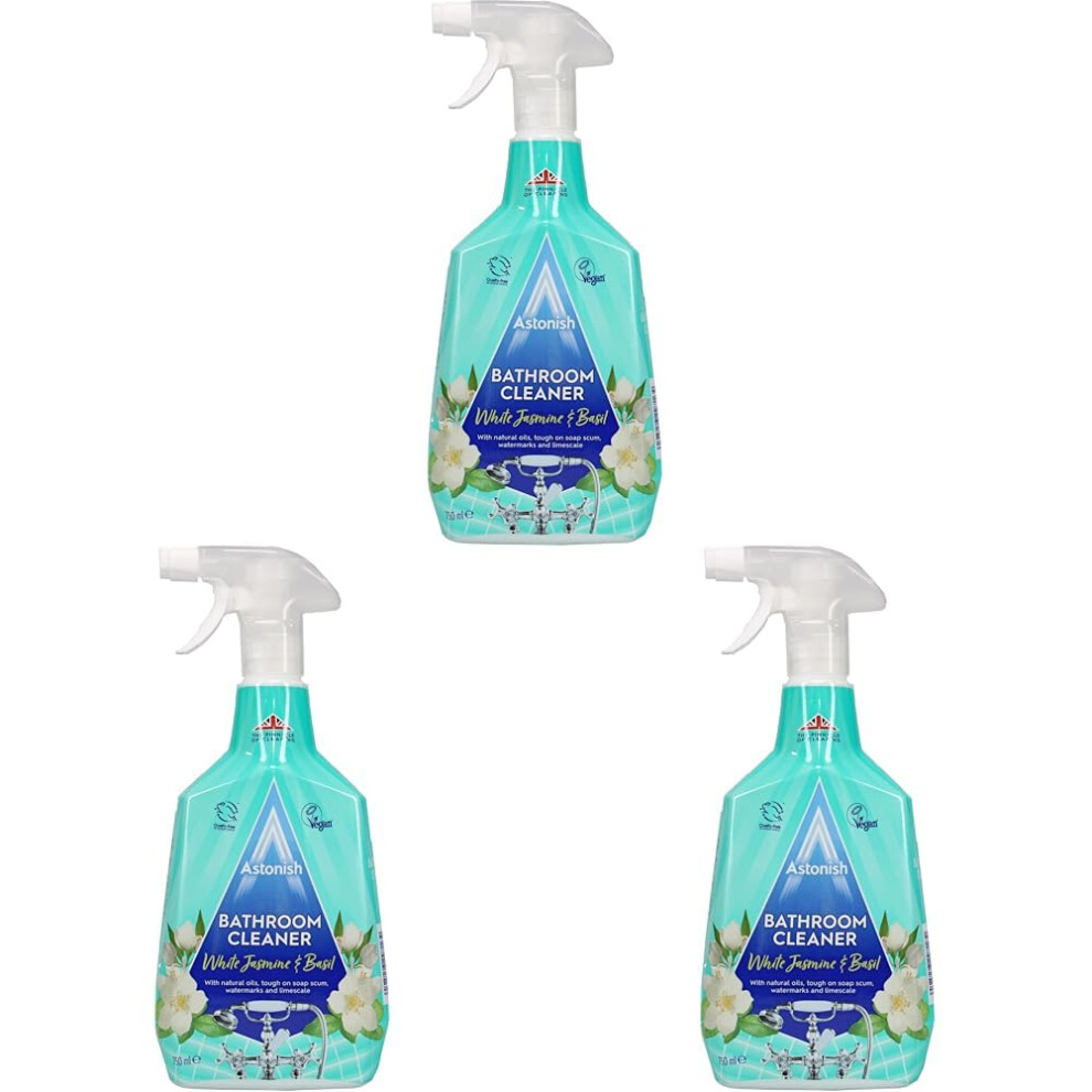 Astonish White Jasmine Basil Bathroom Cleaner Spray 750Ml Crueltyfree Vega