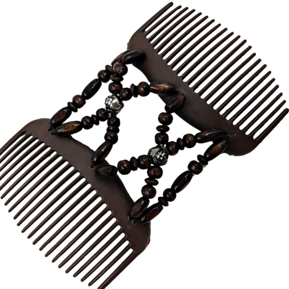 Unisex Hair Bun Maker With Wooden Beads Magic Hair Comb For Easy Styling And Secure Elegant Updos