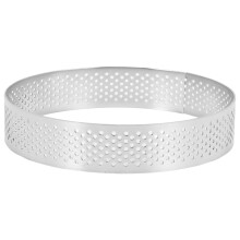 4 Pcs Circular Porous Tart Ring Bottom Tower Pie Cake Mould Baking Tools Heat-Resistant Perforated Cake Mousse Ring,10cm
