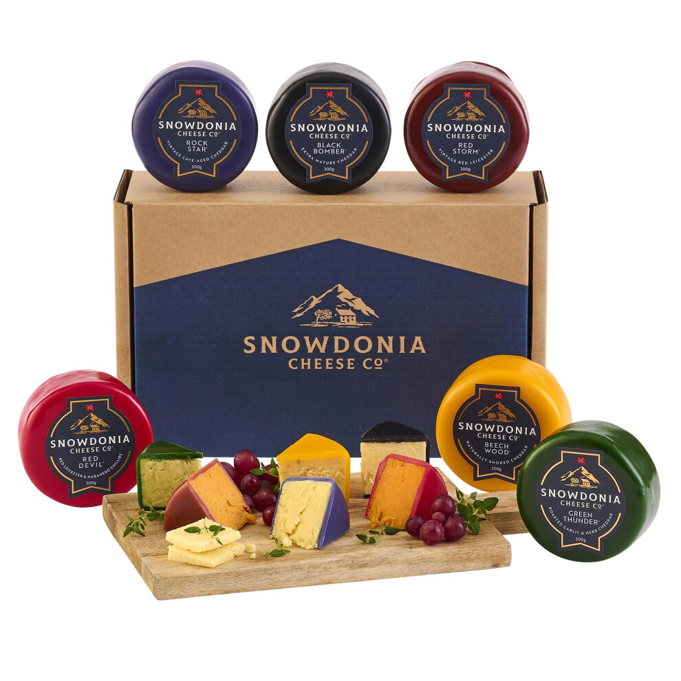 Snowdonia Cheese Company Premium Deli Gift Box 6 Luxury Welsh Cheeses Bl