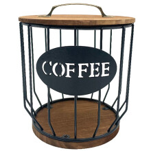 HåLlad Kaffekapsel FöRvaringskorg Frukt Kaffe Pod Organizer HåLlare för Home Cafe Hotel Svart