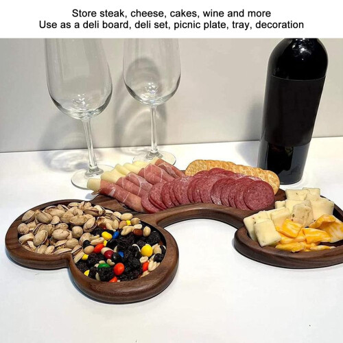 Aperitif Board C Type Walnut 3 Large Spaces Cheese Platter BPA Free 2