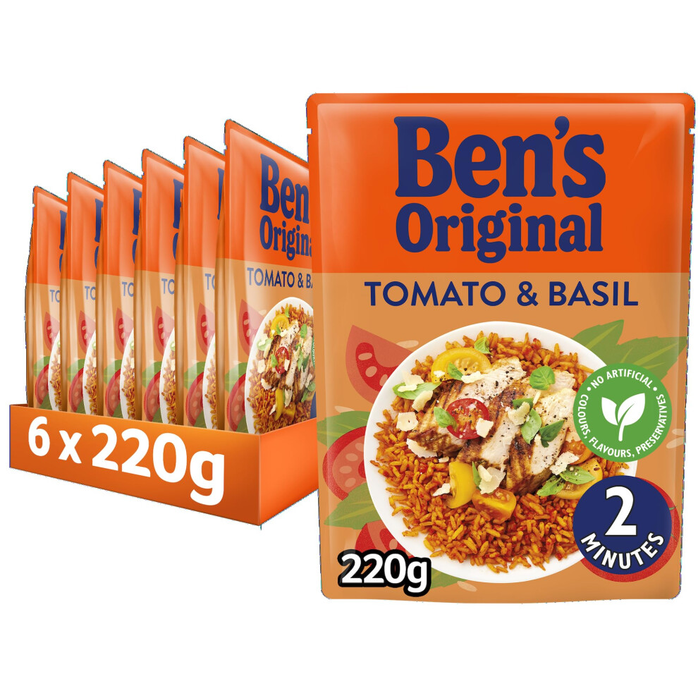 Ben's Original Tomato And Basil Microwave Rice Bulk Multipack 6 X 220G Pouch