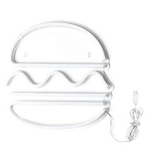 Hamburguesa Luz de NeóN Letrero de NeóN Alimentado por USB Luz de Arte de Pared DecoracióN de NeóN DecoracióN del Hogar para Fiesta Boda Tienda
