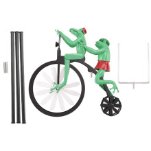 Hilandero de Viento de Bicicleta Vintage, Arte de Hilandero de Pareja de Metal, Motocicleta de Gato y RatóN, Veletas con Acero Inoxidable, Rana