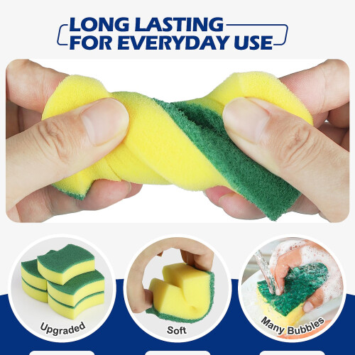Kitchen Cleaning Sponges,24 Pack Eco Non-Scratch for Dish,Scrub Sponges… 1