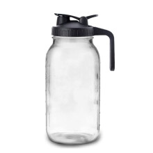 Jarra de Vidrio de 64 Oz con Tapa Jarra de Boca Ancha Jarra de Agua a Prueba de Fugas, para Agua, Jugo, Leche, Té, Café Helado y Bebidas