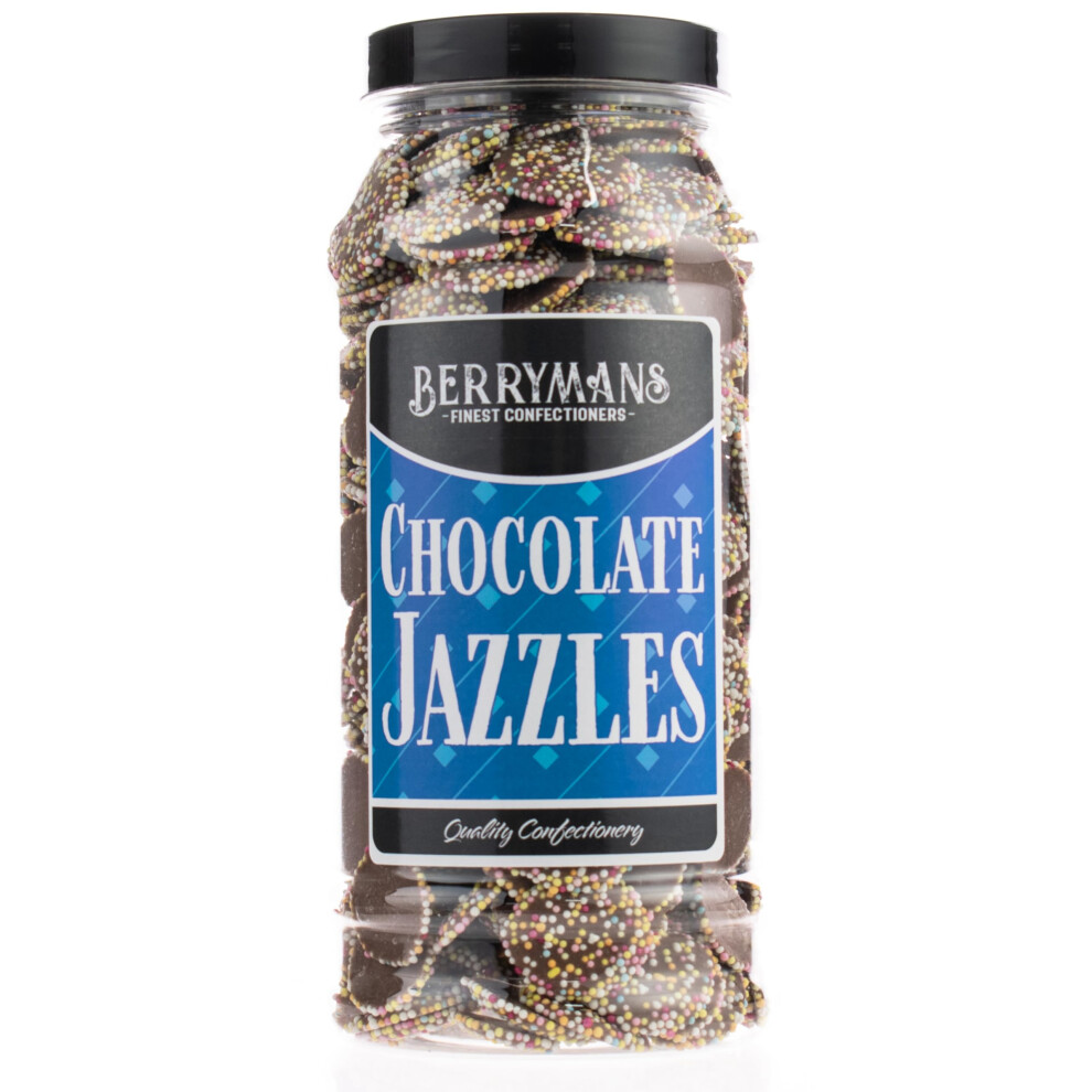 Berrymans Original Chocolate Jazzles Snowies Jazzies Retro Sweets Gift Jar By Berryma