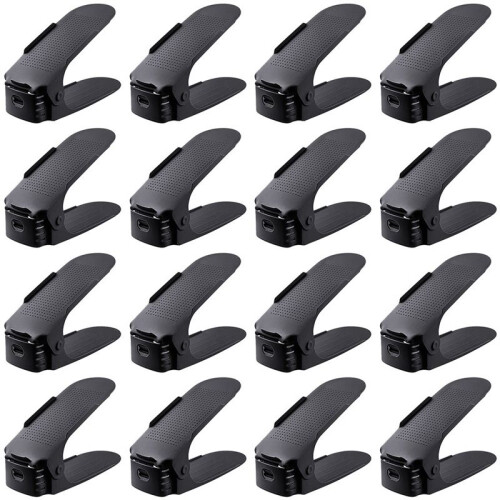 Shoe Slots Organizer, Adjustable Shoe Stacker Space Saver, Double Deck Shoe Rack Holder for Closet Organization