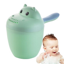 Baby Bath Rinse Cup, Hippopotamus Design Green, Shampoo Rinse Cup For Kids, Baby Hair Rinsing Cup