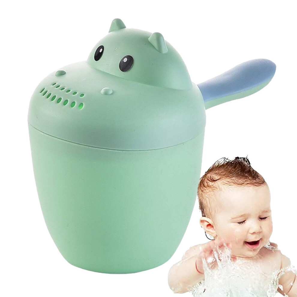 Baby Bath Rinse Cup, Hippopotamus Design Shampoo Rinse Cup For Kids, Baby Hair Rinsing Cup Green