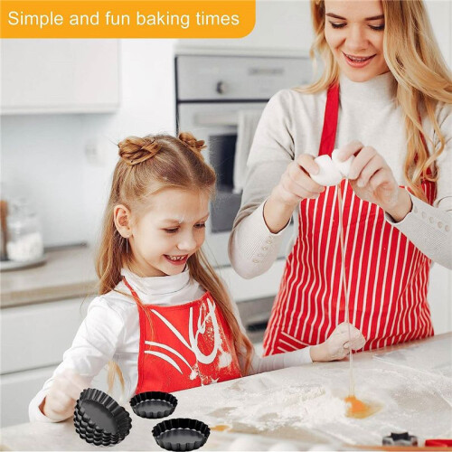 Assadeira para Tortas, Assadeiras para Tortas de 4 Polegadas, Forma Antiaderente RemovíVel de Fundo Solto em AçO Carbono 4 Polegadas, Forma para 2