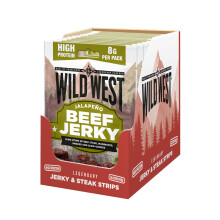 Wild West Jalapeno Beef Jerky 12 25g – High Protein Gluten Free Snack – N
