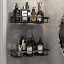 2 Mensole da Bagno Senza Trapano, Montaggio a Parete, Mensola Ad Angolo, Portaoggetti per Doccia, Portaoggetti, Organizer per Trucchi per Shampoo
