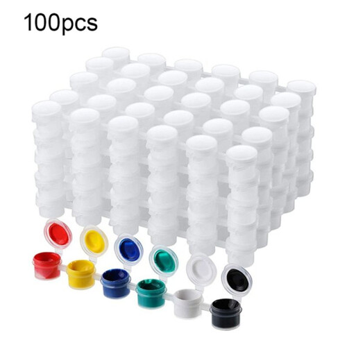Packung mit 100 Leeren Farbdosen, Transparente FarbbehäLter, -Malbecher, 5 Ml 1
