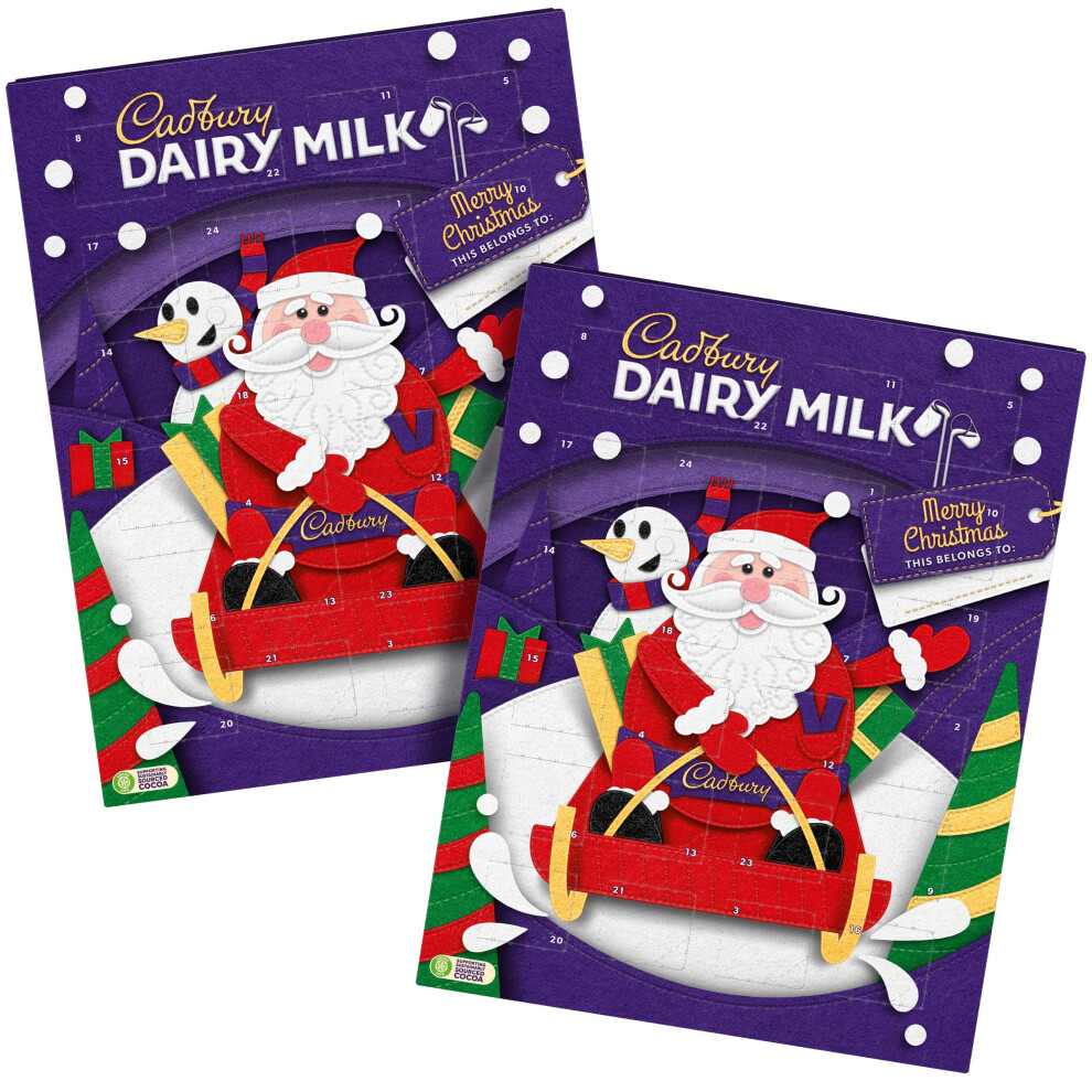 Cadbury Dairy Milk Chocolate Advent Calendar 90G Bundle Of 2 By Gi