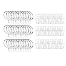 50 StüCk Vorhangringe Aus Metall, Ringe zum AufhäNgen Von VorhäNgen und Vorhanghaken Aus Kunststoff, Vorhangringe für FenstervorhäNge, Silber