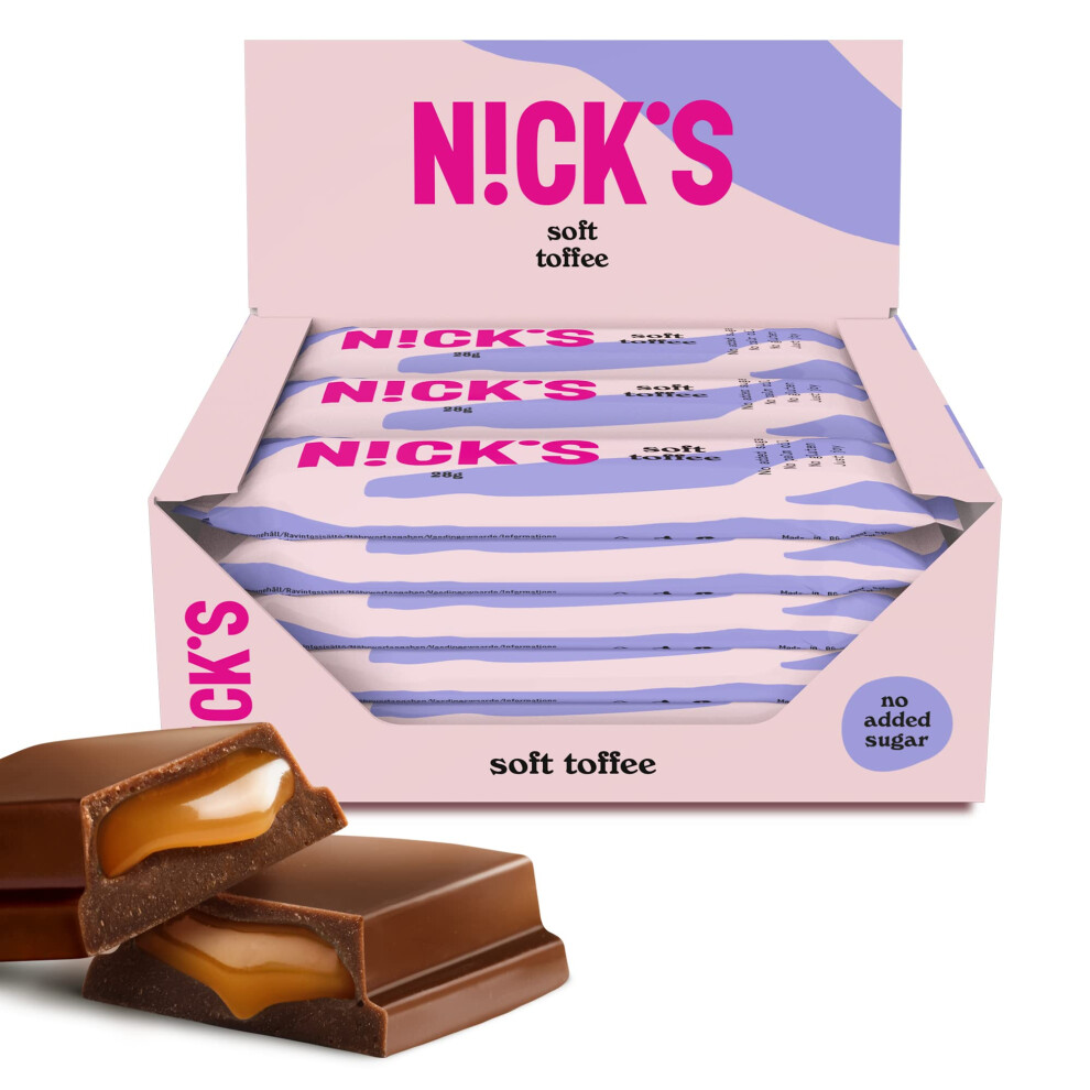 N!Ck's Nicks Soft Toffee Keto Chocolate Bars No Added Sugar 110 Calories 35 Net Ca