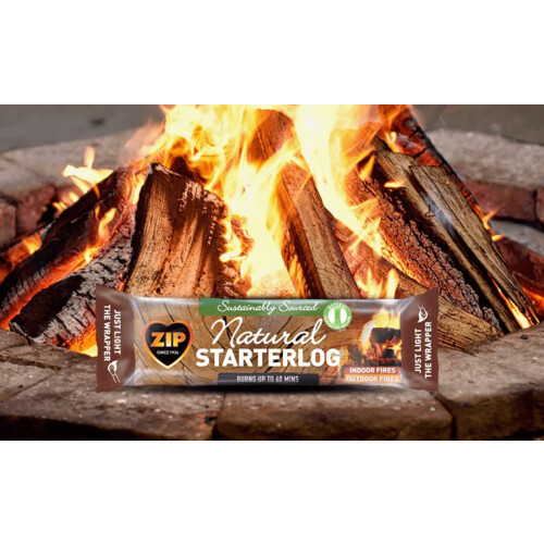 ZIP Natural Starter Log 16 Pack Individually Wrapped Smokeless Instant Ligh 1