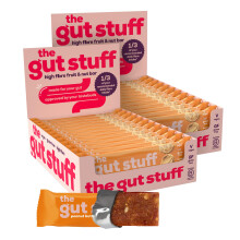 The Gut Stuff High Fibre Fruit Nut Bars Peanut Butter Flavour 24 x 35g B