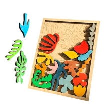 Matisse Montessori-Puzzle, Holzspielzeug, Montessori-Formsortierpuzzle Als FrüHpäDagogisches Geschenk für Kinder im Alter Von 1-3 Jahren