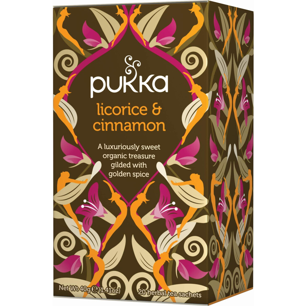 Pukka Herbs Licorice And Cinnamon Organic Herbal Tea Box Infusion With Ca