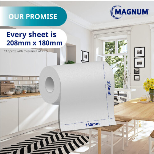 Magnum Ultra Absorbency Kitchen Roll  Strong  Durable Bulk Buy Pack of 4 x 2