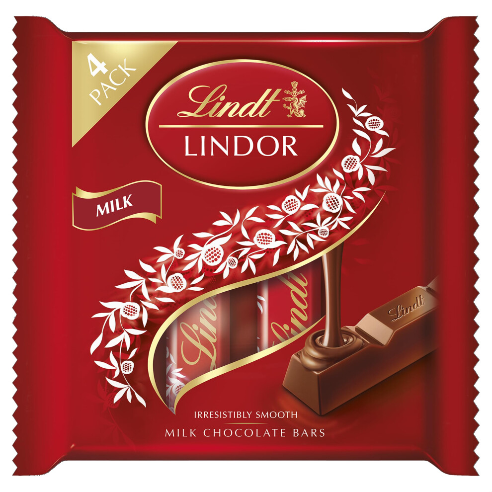 Lindt Lindor Milk Chocolate Bars 4 X 25G