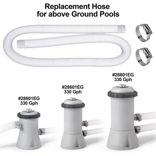 4 Pack Swimming Pool Replacement Hoses,1.25In Diameter Pool Filter Replacement Hoses for Above Ground Pools 2