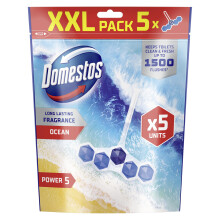 Domestos Power 5 Ocean Toilet Rim Blocks toilet freshener with a longlastin