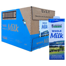 Lakeland Dairies Long Life Whole Milk 1 Litre Cartons Pack of 12