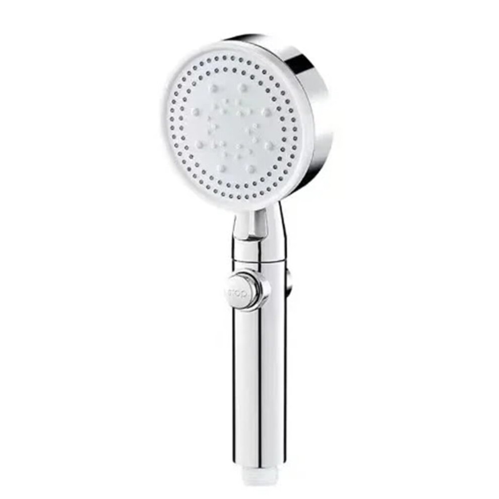Shower Head 5 Modes Adjustable With Hose Water Saving Onekey Stop Spray Silver 9347817476170