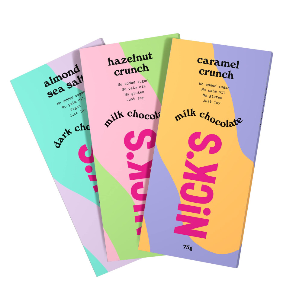 N!Ck's Nicks Keto Chocolate Block Mix Pack Without Added Sugar Low Carb Gluten Fre