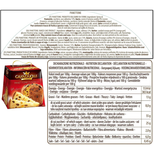 Gran Ducale Panettone Classic 900g 1