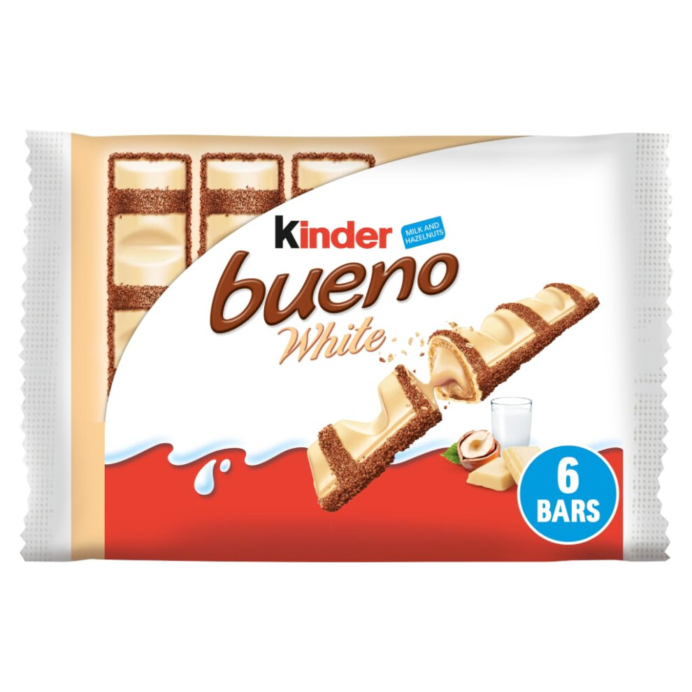 Kinder Bueno Chocolate Snack 6 Bars White